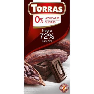 Torras bezlepková horká čokoláda 72% bez pridaného cukru 75 g - 59516