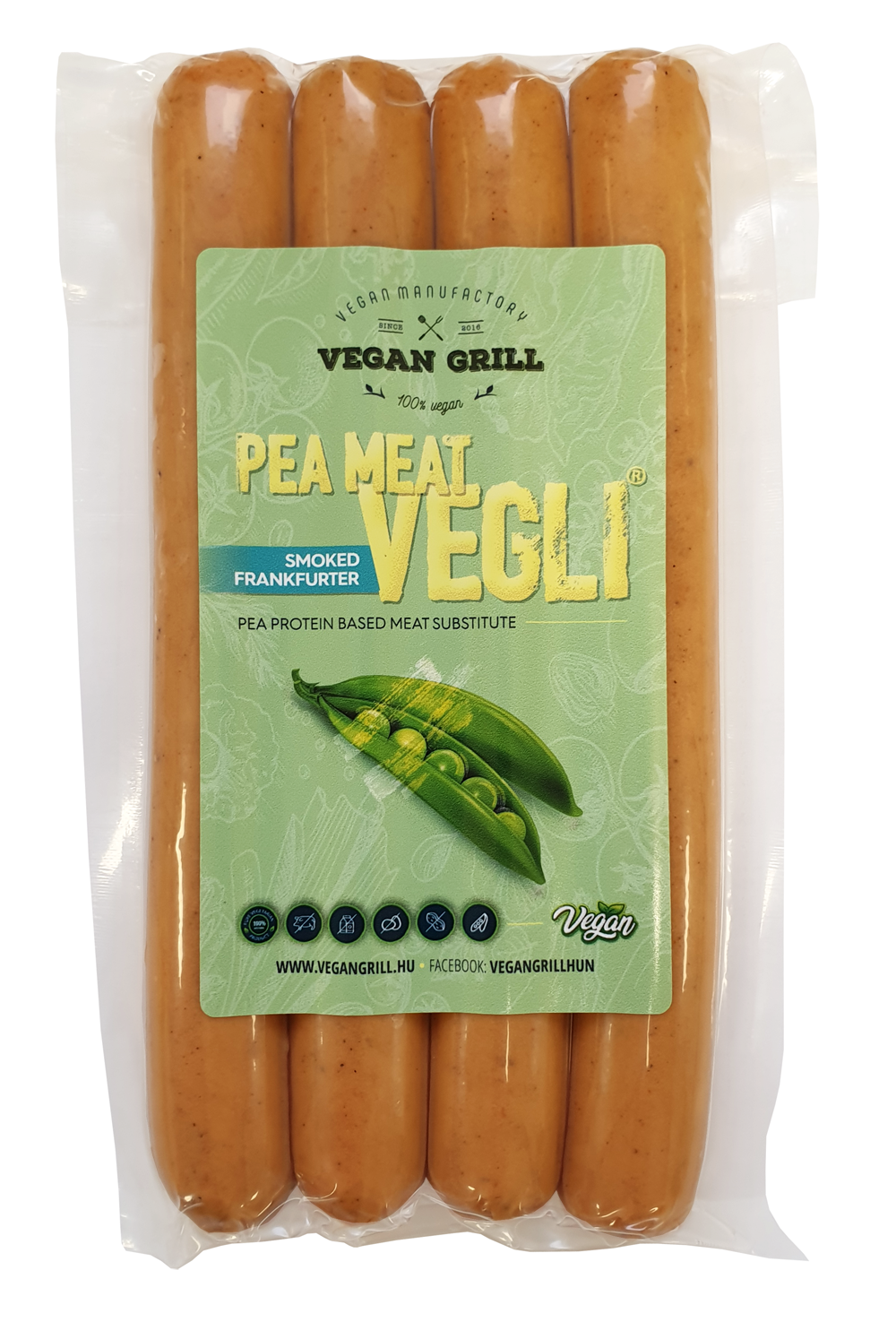Vegan grill vegli peach bielkoviny dymené frankfurter koláčik náhrada 180 g