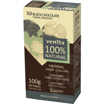 Venita 100% prírodná bylinná farba na vlasy, tmavá čokoláda 100 g - 60082