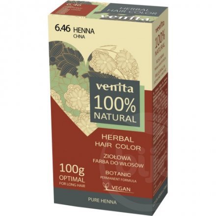 Venita 100% prírodná bylinná farba na vlasy, henna 100 g - 60084