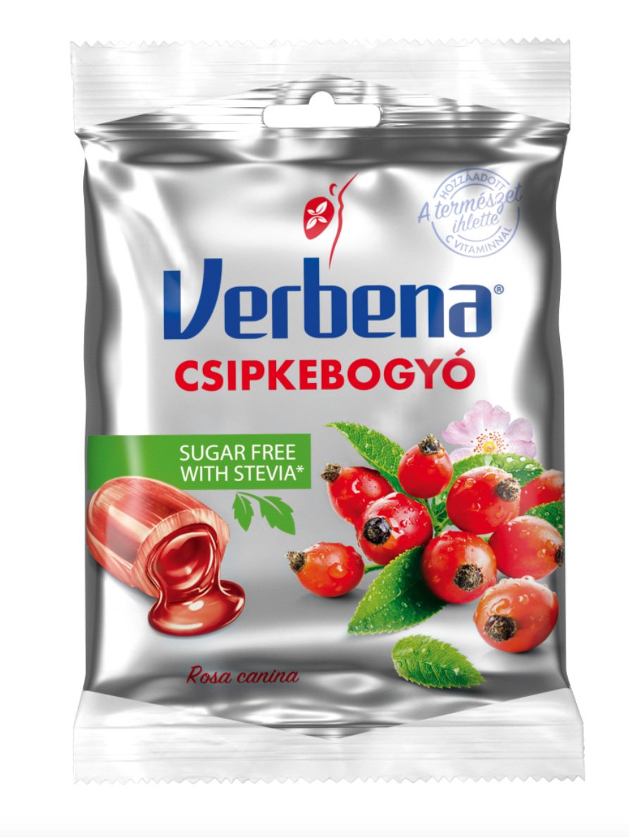 Verbena šípkové cukríky plnené stéviou bez cukru 60 g - 23041