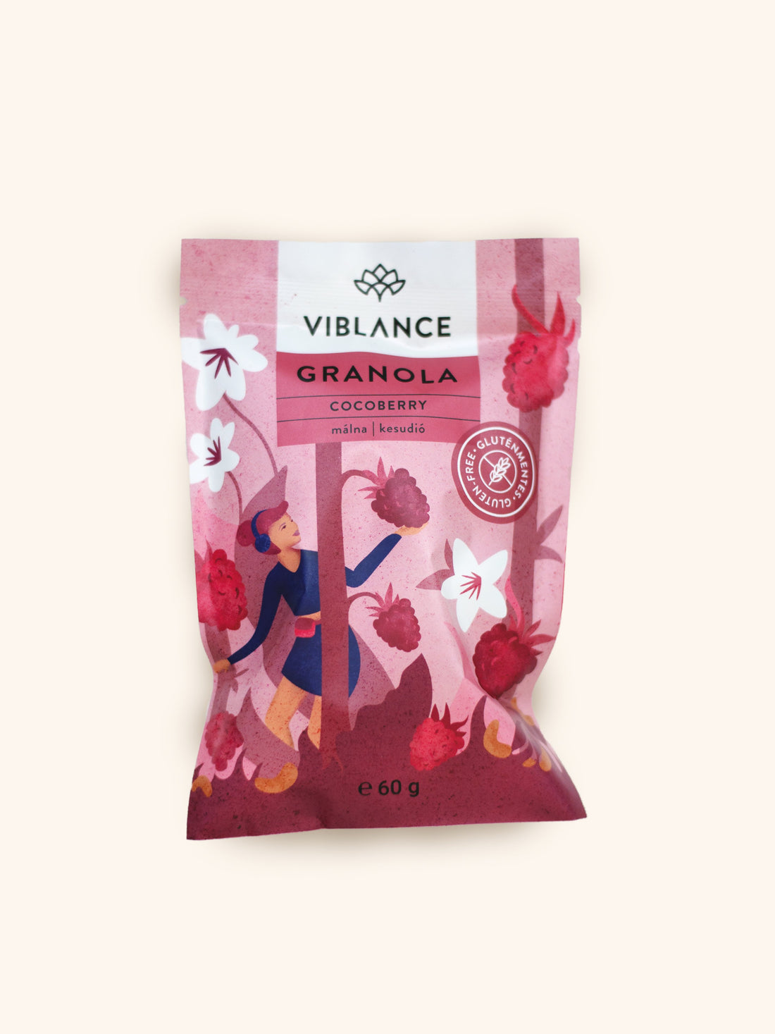 Viblance bezlepková granola s malinami a kešu orieškami 60 g - 90867