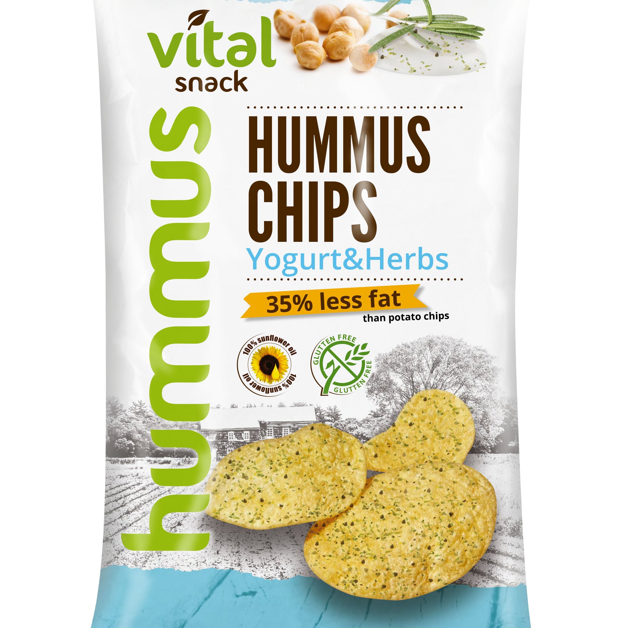 Vital hummus čipsy s jogurtom a zelenými bylinkami 65 g - 81626