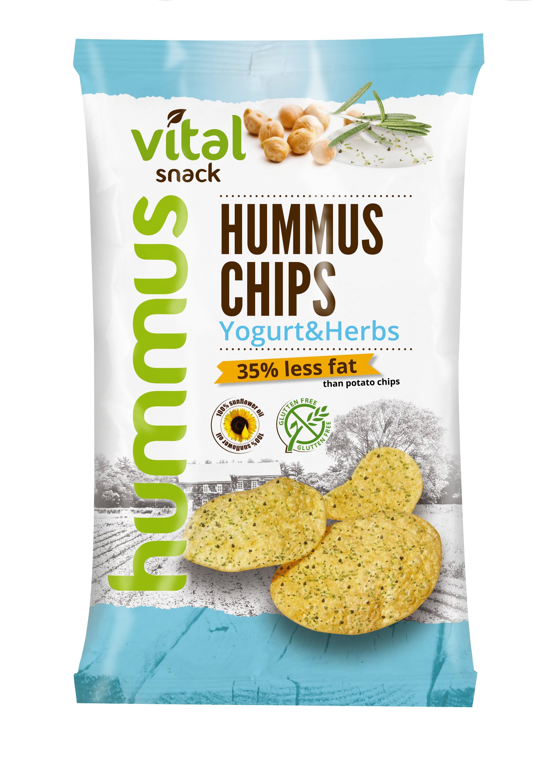 Vital hummus čipsy s jogurtom a zelenými bylinkami 65 g - 81626