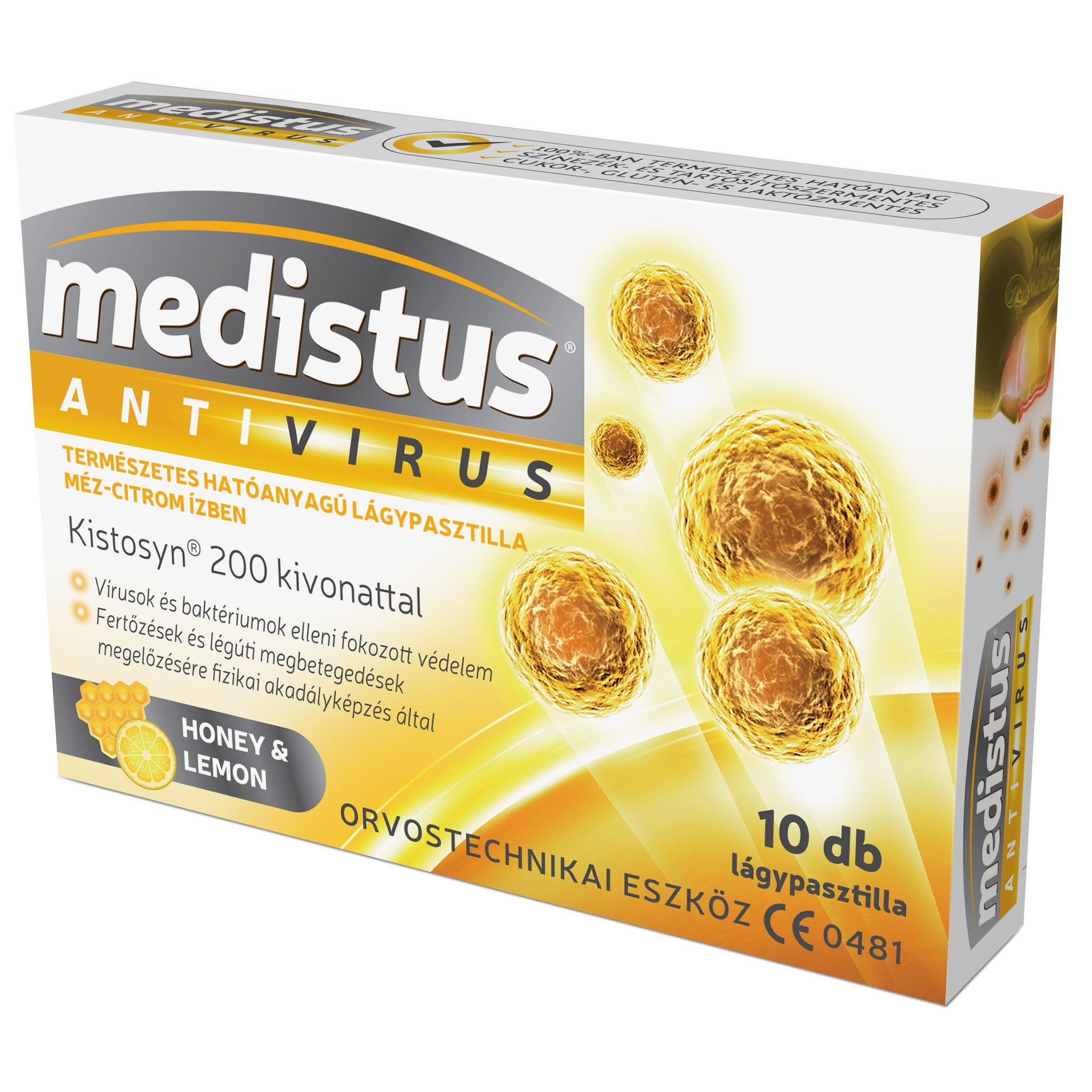 Medistus antivírusové mäkké pastilky s medovo-citrónovou príchuťou 10 kusov - 85073
