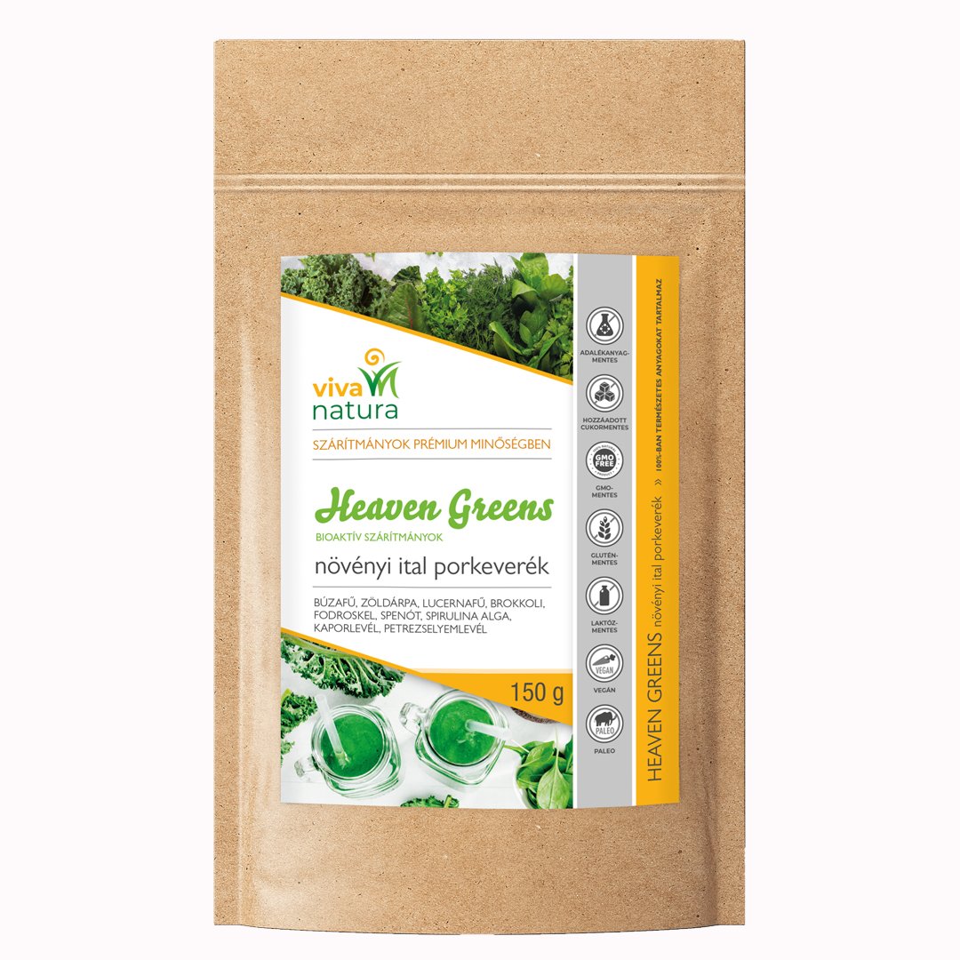 Viva natura heaven greens bioaktívne zelené sušené rastliny 150 g - 86704