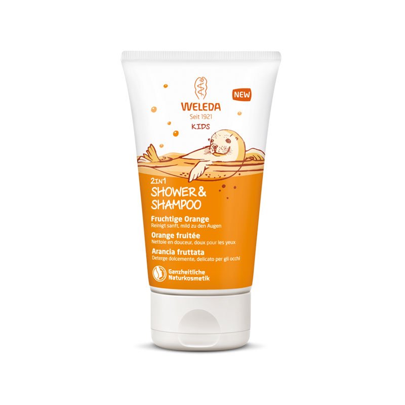 Weleda detský sprchový gél a šampón 2v1 s pomarančovým ovocím 150 ml - 59102