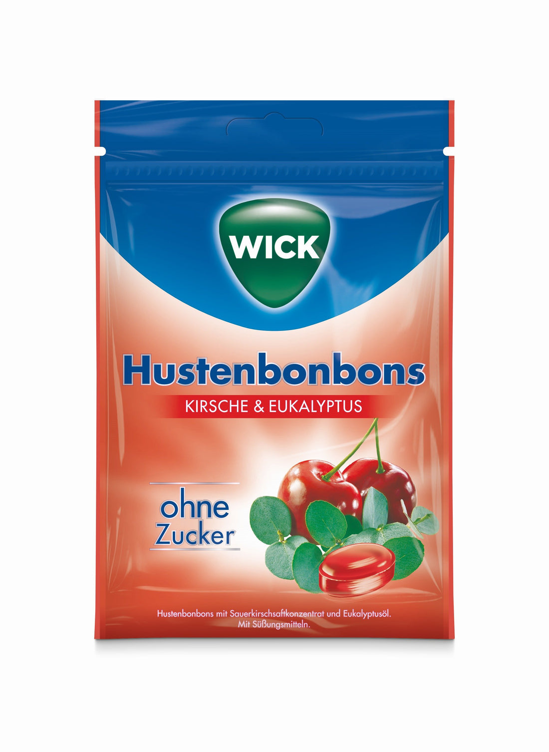 Wick pastilky do hrdla s príchuťou čerešne a eukalyptu bez cukru 72 g - 84129
