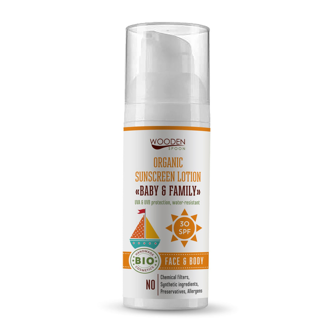 Wooden Spoon organické mlieko na opaľovanie a telo spf 30 50 ml - 48958
