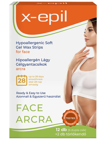 X-Epil hypoalergénne gélové živicové pásiky na tvár 12 kusov - 89727