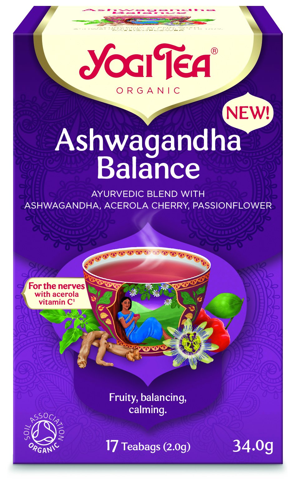 Yogi organický čaj ashwagandha balance 17x2g 34 g - 94169