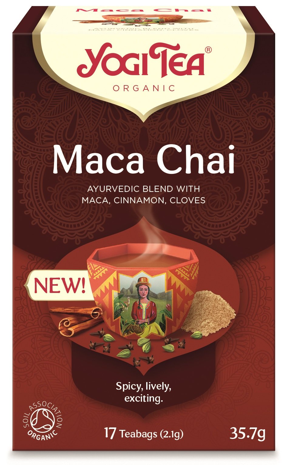 Yogi organický čaj maca chai 17x2,1g 35,7 g - 89719