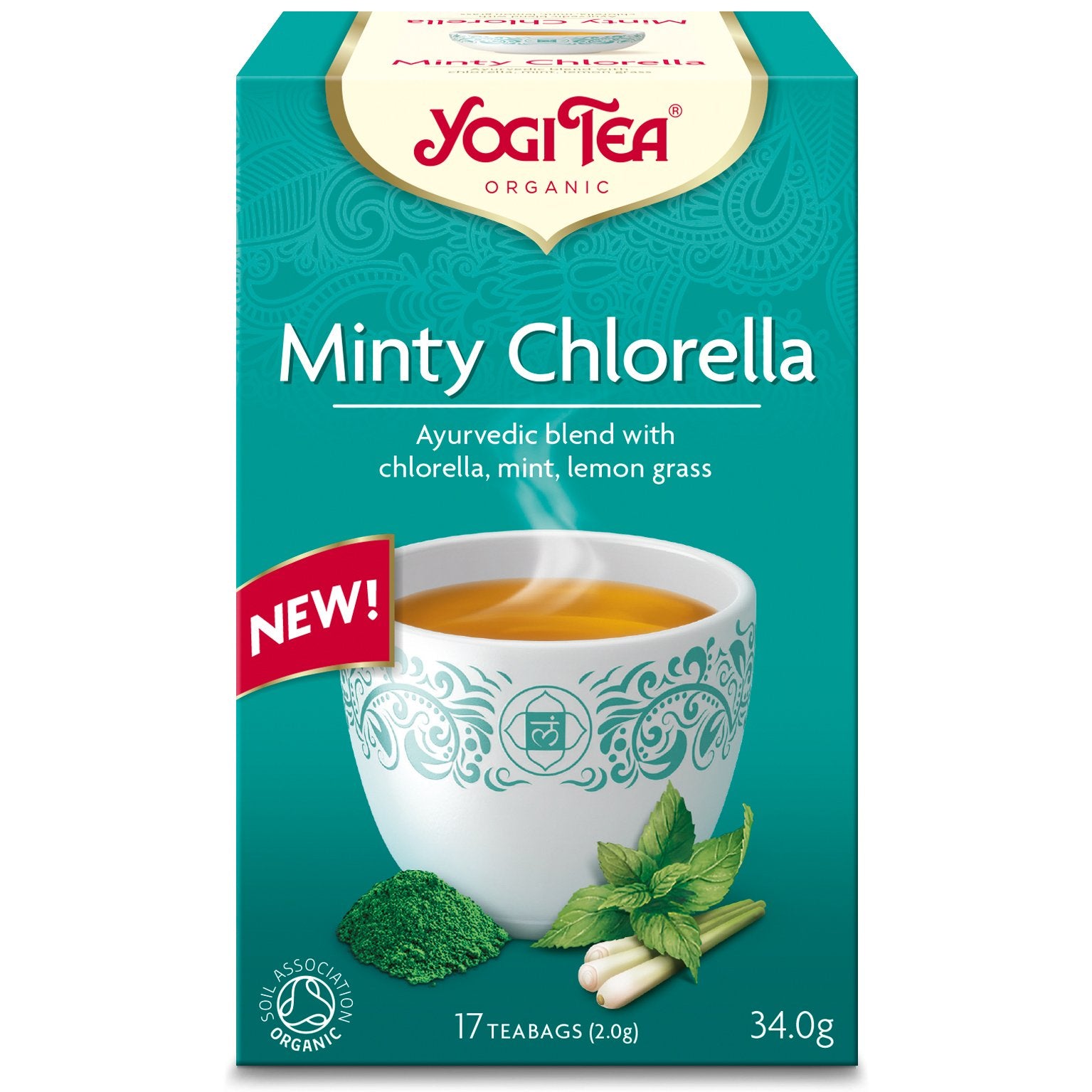 Yogi organický mätový čaj s chlorellovými riasami 17 kusov 34 g - 84466