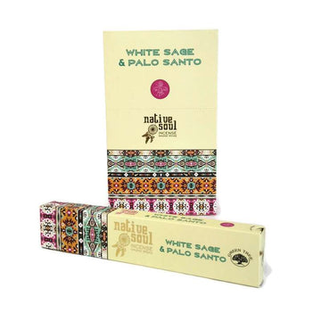 Zelená stromčeka fajčiarska tyč native soul bielej šalvy palo santo 15 g