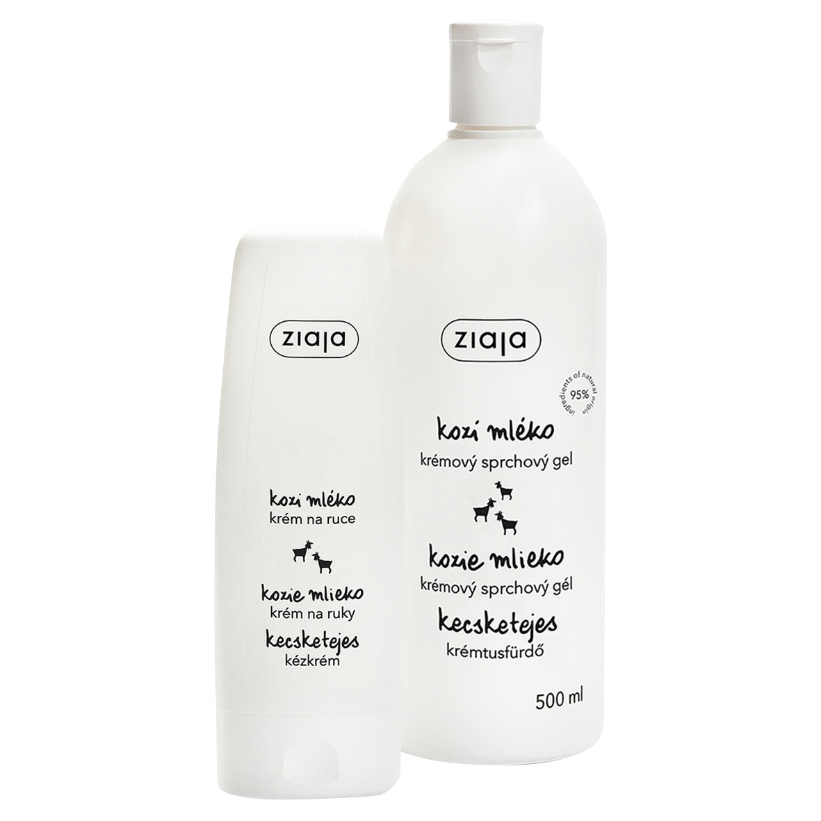 Ziaja krémová kúpeľ s kozím mliekom 500 ml + krém na ruky 80 ml duopack 1 kus